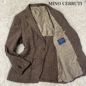 『激渋 ヴィンテージ』HARRIS TWEED ハリスツイード MINO CERRUTI ニノチェルッティ テーラードジャケット クルミボタン メンズ 約XL