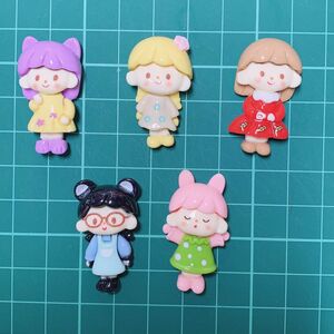 No.434 ハンドメイド　デコパーツ 女の子セット