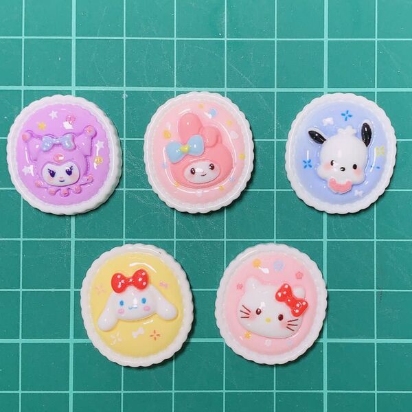 No.442 ハンドメイド デコパーツ 楕円形セット