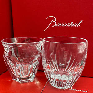 Baccarat バカラ グラス ショットグラス 1円出品 現状品 カットグラス ロックグラス 2客 セット bar インテリア プレゼント ミニ 6㎝ 5㎝