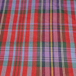 お得 200cm マドラスチェック生地 レッド
