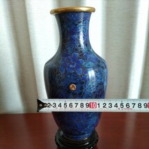 七宝焼 花器 レトロ 花瓶 皇室 ご下賜品　菊紋　天皇_画像2