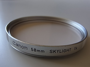 送料94円～　枠銀色　CANON　キャノン　SKYLIGHT　1x　58mm　管理no.1　silver枠