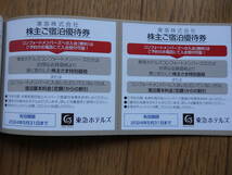 東急株主優待 東急ホテルズご宿泊優待券2枚　有効期限2024年5月31日_画像1