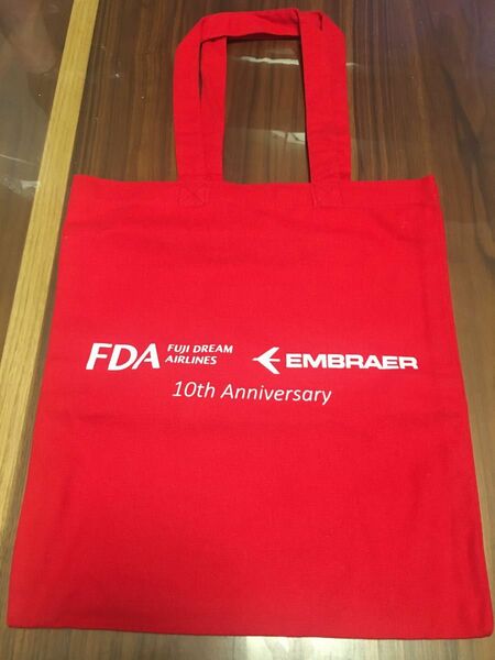 FDA10周年トートバッグ フジドリームエアラインズ エンブラエル EMBRAER 非売品