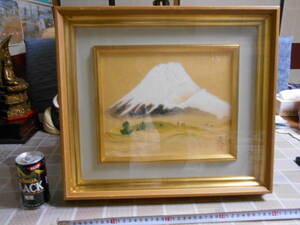 ★油彩★『玉花』★富士山★直筆★額入り★サイン有り★美術品★絵画★アンティーク★インテリア★③