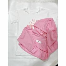 140cm 韓国風 かわいいミニ丈スウェットTシャツ２点セット 子供用　長袖　トップス カットソー 半袖シャツ_画像5