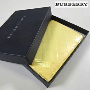 新品 BURBERRY バーバリー エナメルレザー 本牛革 ノバチェック柄 名刺入れ カードケース