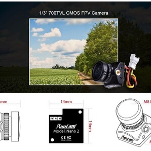 ★軽量・新品・限定★ FPV Racing ドロンレース用 RunCam Nano2 700TVL 2.1mm FOV 170度 FPVカメラ NTSC @04の画像10