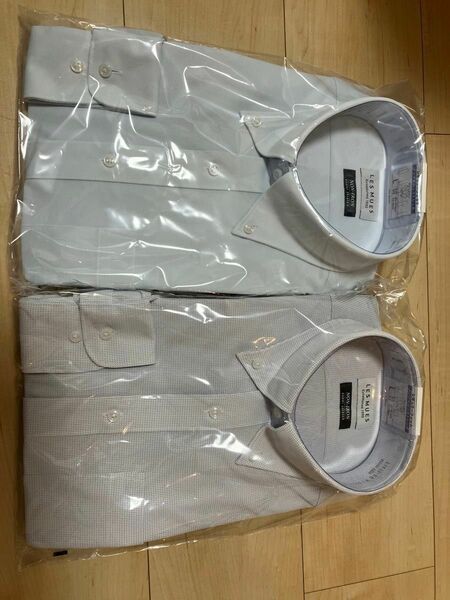 2枚セット　L ノンアイロンスーパーストレッチワイシャツ　長袖　アオキ　AOKI 青木　アイシャツ　形状　ボタンダウン