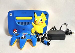 ◇レトロ◇ Nintendo ニンテンドー64 ロクヨン NUS-101 ピカチュウ版 レトロゲーム ブルー&イエロー HMY