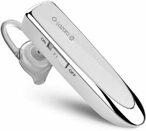 ホワイト Glazata 日本語音声ヘッドセット Bluetooth 5.1片耳イヤホン Qualcomm社製スマートチップ302