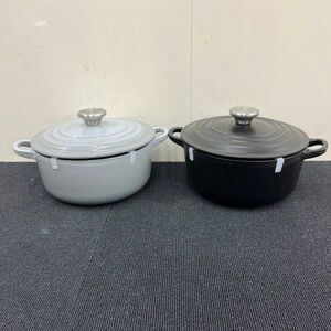 P227-K44-3571 LE CREUSET ル・クルーゼ 両手鍋 ココット 2点セット 約口径20×高さ14cm まとめ ②