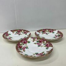 Q366-C1-1055 ROYAL STAFFORD ロイヤルスタッフォード カップ&ソーサー 3客セット ピンク系 洋食器 金彩 花柄 約7×8.3cm/2.2×14cm ④_画像3