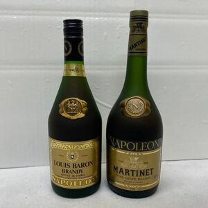 Q309-△ブランデー 2本セット LOUIS BARON NAPOLEON ルイバロン 特級/MARTINET マルチネ ナポレオン 700ml 40% まとめ 古酒 未開栓 ②