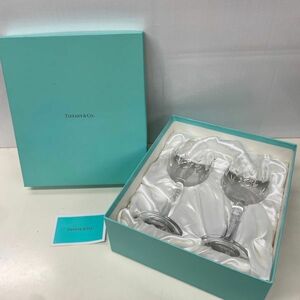 Q388-D5-310 TIFFANY＆Co. ティファニー フローレット ワイングラス 2客セット ペア クリスタルガラス 洋食器 約高さ17×口径7cm 箱付き ④