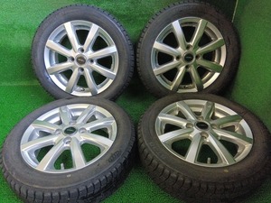 ブリヂストン ST30 155/65R14 社外 TOPRUN 汎用 14×4.5J 溝有スタッドレス付4本 軽自動車 中古 売切!!