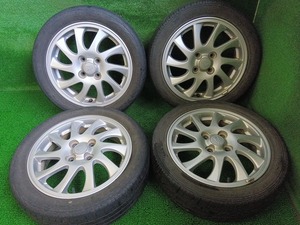 ダイハツ 純正 15×4.5J 4H/100 BS/DL 165/55R15 夏タイヤ付4本 流用等に 中古 売切!!