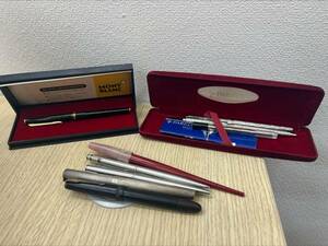 #5145A 万年筆 ボールペン シャープペンシル 大量8本おまとめセット PARKER sailor 14K Riviere ケース付き 一部ジャンク パーカー 金