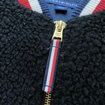 トミーヒルフィガー TOMMY HILFIGER ボア フリース ジャケット ブルゾン アウター ジップアップ リブライン Lサイズ ブラック 黒 メンズ_画像5