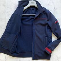 トミーヒルフィガー TOMMY HILFIGER ナイロン切替 裏地フリース ジャケット ブルゾン ロゴ刺繍 Mサイズ ネイビー 紺 メンズ_画像2