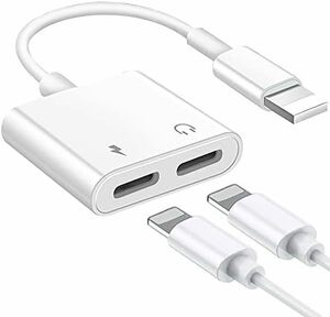 2023新版MFi正規認証品iPhone イヤホン 充電 2in1 変換 アダプタ 充電 イヤホン 同時 二股接続ケーブル iph