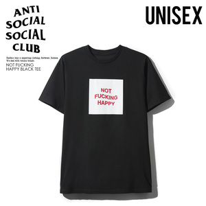 ■新品■ANTI SOCIAL SOCIAL CLUB アンチソーシャル■NOT FUCKING HAPPY BLACK TEE ノット ファッキング ハッピー ブラック T■MENS(S)