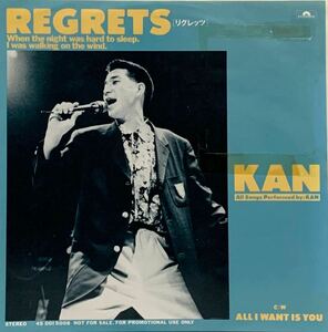 ［EP 7inch］レア・プロモオンリー KAN / REGRETS / ALL I WANT IS YOU（1989）Japanese city pop 和モノ アーバンメロウ DDI5008