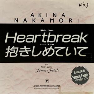 ［EP 7inch］激レア・プロモオンリー 中森明菜 / heartbreak / 抱きしめていて（1988）Japanese boogie NJS ブラコン 和モノ LS-1076