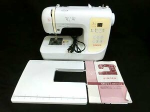 シンガー SINGER コンピューターミシン SN777 2009年製 ワイドテーブル取扱説明書付 目飛びあり ジャンク品 ■