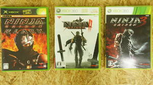 XBOX / XBOX360 ソフト NINJA GAIDEN BLAC / NINJA GAIDEN2 / NINJA GAIDEN3 ニンジャガイデン　3本セット　中古品 ケース傷有