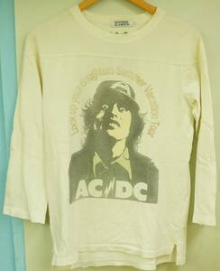 HYSTERIC GLAMOUR ヒステリックグラマー AC/DC LOCK UP プリント Tシャツ 七分袖 Sサイズ　中古品　傷み、汚れ有