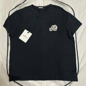 【レアサイズ】MONCLER モンクレール 半袖Tシャツ ダブルワッペン　ネイビー　XXXL