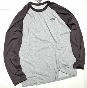 XL 新品 ノースフェイス ロングスリーブ ベースボール ヌプシティー ロンT 長袖 Tシャツ LS Baseball Nuptse Tee ラグラン バイカラー