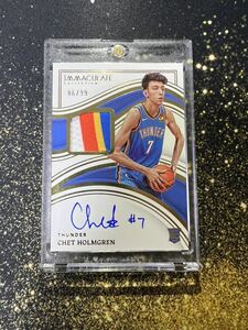 NBA 2022-23 panini immaculate Chet Holmgren Rookie Patch Auto /99