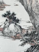 【真作】中国書画 呉嘉行 山水人物図 清朝期、中華民国 中国美術 B107シワdhn_画像4