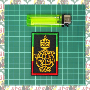 刺繍アイロンワッペン drspatch-a09　エチオピア ハイレセラシエ皇帝 ジャマイカ ラスタ ラスタカラー レゲエワッペン