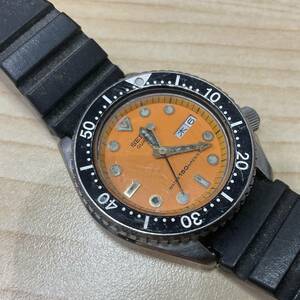 1001◆SEIKO セイコー 6458-600A オレンジ ダイバー 150m防水 デイデイト 純正ベルト 中古 長期保管 ジャンク