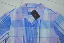 新品リーバイス21976-0041 Mサイズ クラシックキャンパーシャツ 半袖 シャツ パープル/ライトブルーチェック_画像2