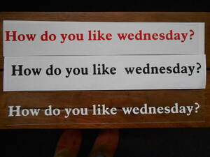 大サイズ　How do you like wednesday? 水曜でょうでしょう ステッカー