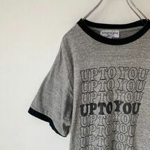 [KWT375] Americana プリントTシャツ グレー サイズ不明 ポス_画像2