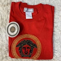 GIANNI VERSACE ジャンニ ヴェルサーチ レディース 半袖 Tシャツ 赤 メデューサ 刺繍 新品タグ付き DB041_画像8