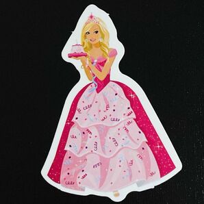 【新品　未使用】Barbie バービー　防水ステッカー　シール　ティアラ　ピンク　ケーキ　お誕生日