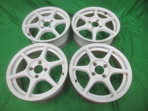 P1レーシング P1 Racing 白 15インチ 15x5.5J +42 4H PCD100 アルミ ホイール 4本