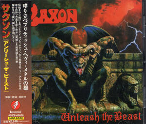 ★NWOBHM　SAXON/　UNLEASH THE BEAST　国内盤、帯付、廃盤