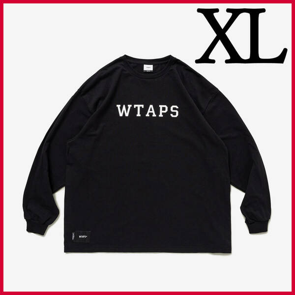 新品 未開封 XL WTAPS COLLEGE / LS / COTTON Black XLarge ダブルタップス ロンT 黒 ブラック カレッジ ロゴ ロングスリーブ Tシャツ