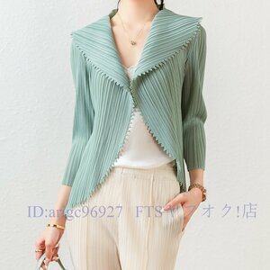 A5706* new goods lady's tops outer garment cardigan suit pleat shirt blouse elasticity equipped dore-p... put on ... shape .. difficult 