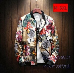 S857☆新品メンズ スカジャン ジャケット カジュアル トップス ジャンパー アウター 大きいサイズ 花柄 　L