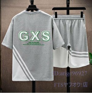 V874☆新品ジャージ メンズ セットアップジャージ 夏服 Ｔシャツ ハーフパンツ スウェット部屋着 スポーツウエア おしゃれ 通気M~3XL