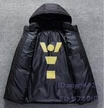 V469☆新品ダウンジャケット メンズ ダウンコート フード付き スキーウェア アウトドア 厚手 防寒 暖かい 色サイズ選択可 ライトグレー_画像7